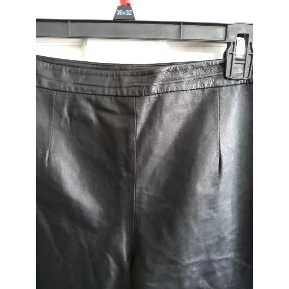 Vtg Clio fitted Leather black pants size 8 Womens Mobwife party bratz biker vamp - Picture 5 of 10